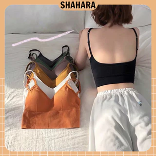 Áo bra 2 dây hở lưng kèm mút lót ngực chất liệu cotton cao cấp, áo croptop nữ hottrend 639