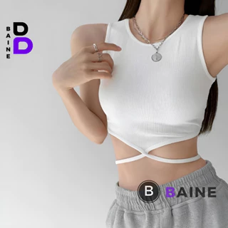 Áo Croptop BA LỖ DÂY QUẤN BỤNG Chất Vải Thun Gân Kiểu Sexy Nữ, Áo Thun Ôm Body Đẹp Tôn Dáng Thời Trang BAINE