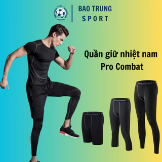 QUẦN GIỮ NHIỆT NAM COMBAT PRO, QUẦN LEGGING TẬP GYM NAM MÀU ĐEN,CO GIÃN ĐA CHIỀU,THẤM HÚT MỒ HÔI TỐT