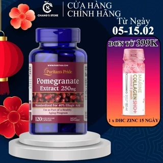 Viên Uống Chống Nắng, Mờ Nám, Đẹp Da Hạt Lựu Pomegranate Extract 250mg Puritan's Pride