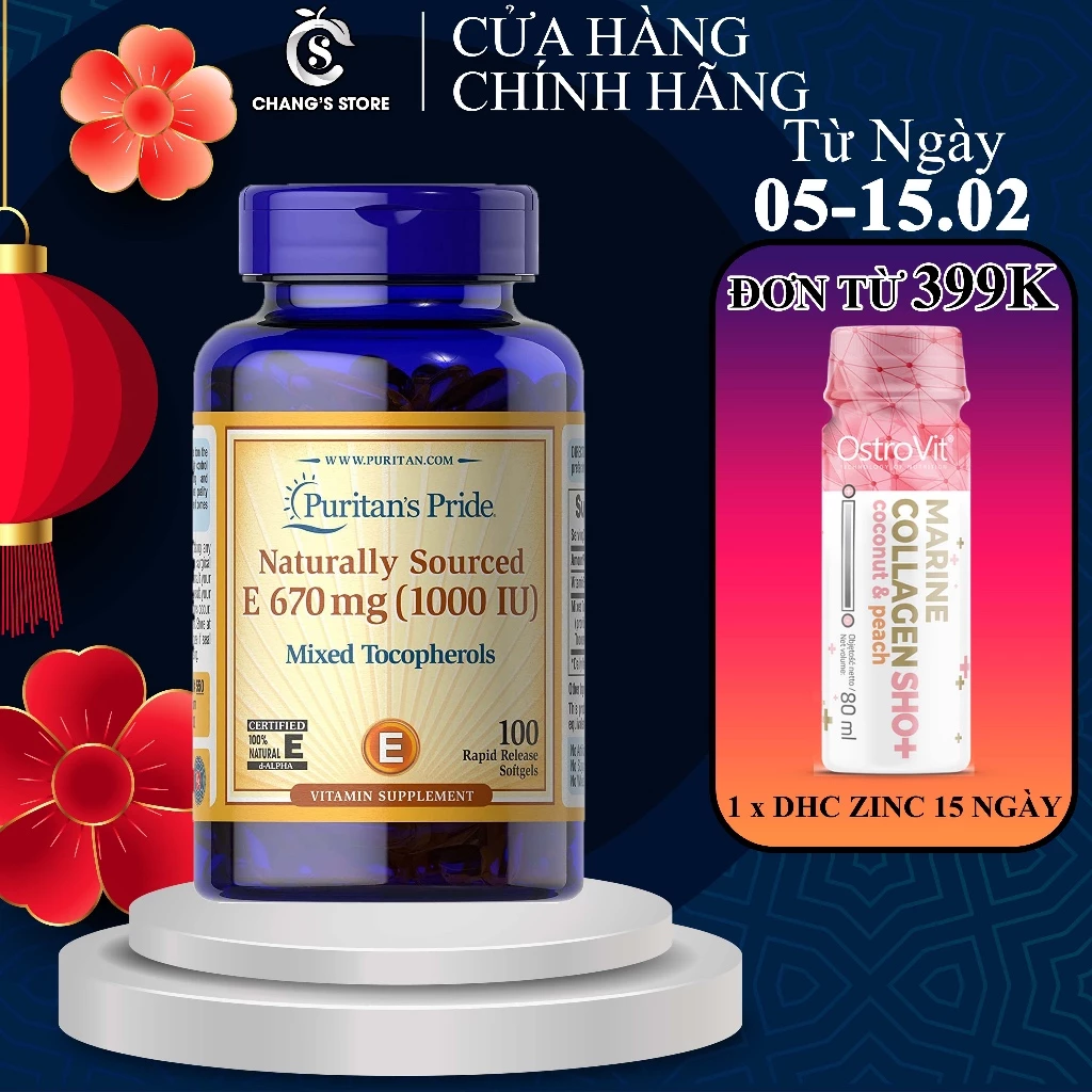 Viên Bổ Sung Puritan's Pride Vitamin E - 1000iu 100 Viên