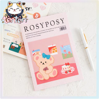 Sticker cute/Sổ sticker hình dán size A5 20 trang hãng Rosy Posy dễ thương trang trí sổ planner bullet journal Tẻn Tẻn