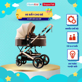 Xe đẩy em bé sơ sinh 2 chiều gấp gọn mumkid cao cấp đa tính năng cho bé - Bảo hành 2 năm