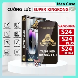 Kính cường lực Samsung S24 Ultra, S24 PLUS, S24,super Kingkong full màn, Miếng dán bảo vệ màn hình điện thoại | Meo Case