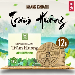 Nhang Khoanh Trầm Hương 12 Giờ 10 Khoanh MỘC LÂM Nhang Trầm Vòng 100% Tự Nhiên