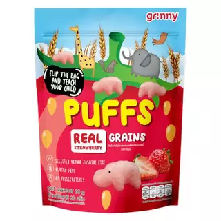 Bánh ăn dặm Grinny PUFFS vị dâu