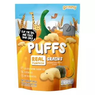 Bánh ăn dặm Grinny PUFFS vị bí ngô (60g)