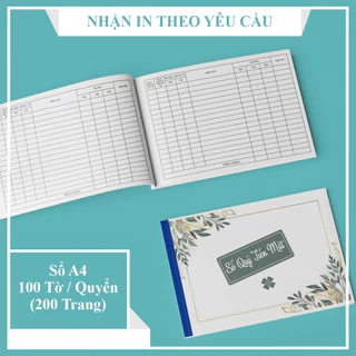 SỔ QUỸ TIỀN MẶT - 100 TỜ / 200 TRANG - KHỔ A4