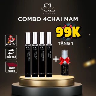 Combo 4 chai nước hoa nam 10ml, 4 mùi khác nhau - Kèm Quà Tặng - Mạnh mẽ, Cuốn hút, Thanh mát, Quyến rũ