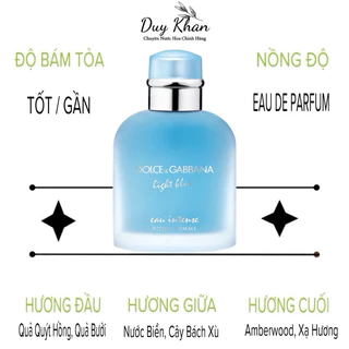 10ml Nước Hoa Nam Dolce&Gabbana Light Bleu Intense Pour Homme | Nước Hoa Chính Hãng.