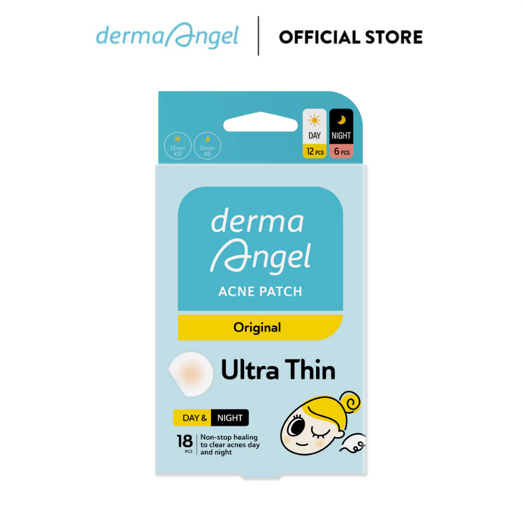 Miếng dán mụn Derma Angel dùng cho ngày và đêm (12 miếng ngày + 6 miếng đêm) 15g