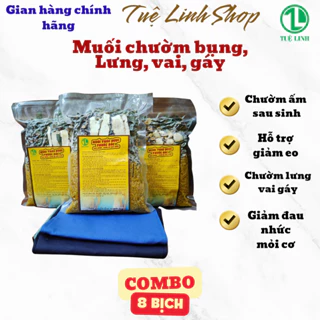 Combo 8 kg muối thảo dược chườm bụng, lưng, vai, gáy ( tặng 1 túi vải đựng muối)