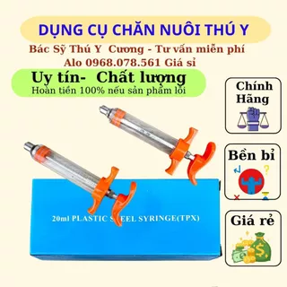 Xilanh Nhựa Plastic Loại 20ml, Xilanh Tiêm Gia Súc Gia Cầm