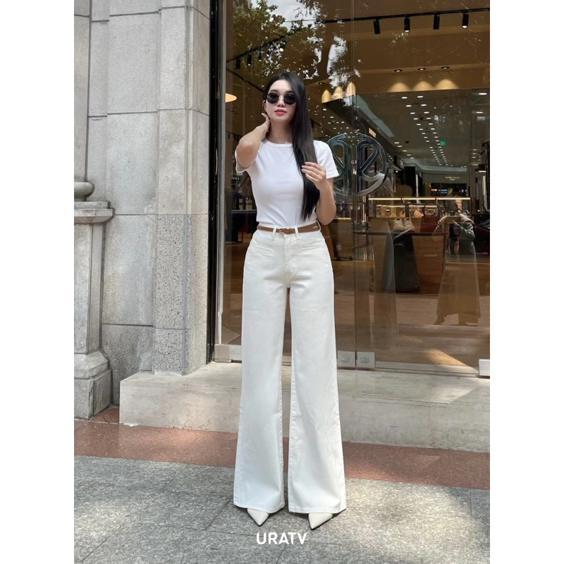 Quần jeans loe suông túi mổ trước URATV