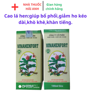 SIRO ho cho trẻ em và người lớn VINAHENFORT,giúp bổ phổi,giảm ho,viêm phế quản,khàn tiếng,ho lâu ngày.