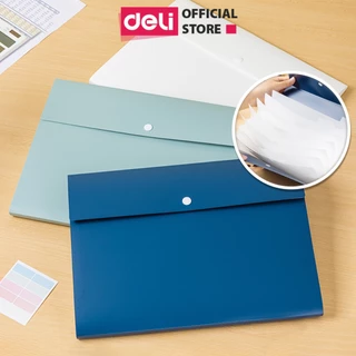 Túi Đựng Tài Liệu 8 Ngăn A4 Deli File Cặp Tệp Đựng Tài Liệu Chia Nhiều Ngăn Bìa Hồ Sợ Nhựa Cứng Chứng Từ Giấy Tờ