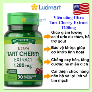 Viên uống hỗ trợ gout Ultra Tart Cherry Extract 1200mg [Hàng Mỹ]