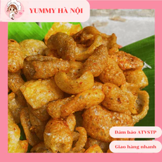 (bịch to 120gr)Da heo chiên giòn tỏi ớt giòn rụm thơm ngon đặc sản đồ ăn nhậu,  ăn vặt Yummy Hà Nội