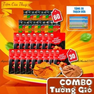 Combo Tường Gió : 30 Gói Nem Nướng Phên + 60 Gói Đùi Bò Quay + 20 Thạch Dừa, đồ ăn vặt, Bà Tuyết Diamond