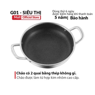 CHẢO TỔ ONG ĐÁY PHẲNG 2 QUAI MẪU MỚI G01 SIZE 28CM TIỆN LỢI DÙNG CHO MỌI LOẠI BẾP HÀNG LOẠI 1