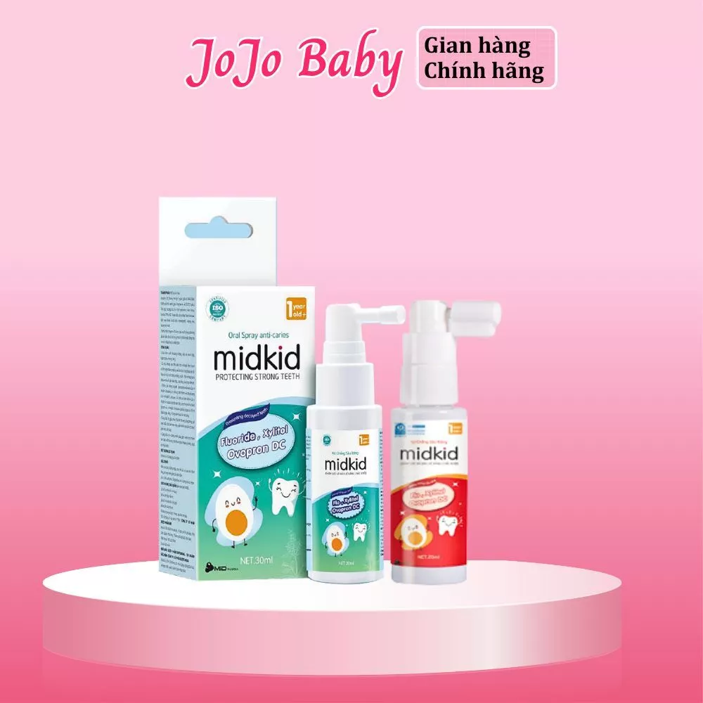 Xịt chống sâu răng MIDKID vị Nho xanh 30ml / Táo đỏ 20ml