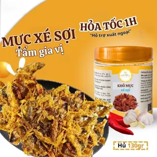 Mực Xé Tẩm Gia Vị Vị Biển Đồ Ăn Vặt Ngon Rẻ Hủ PET 130GR Thực Phẩm Ăn Liền