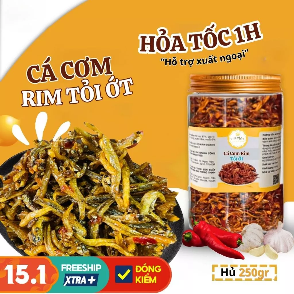 Cá Cơm Rim Tỏi Ớt Vị Biển 250gr Thơm Ngon Chuẩn Vị