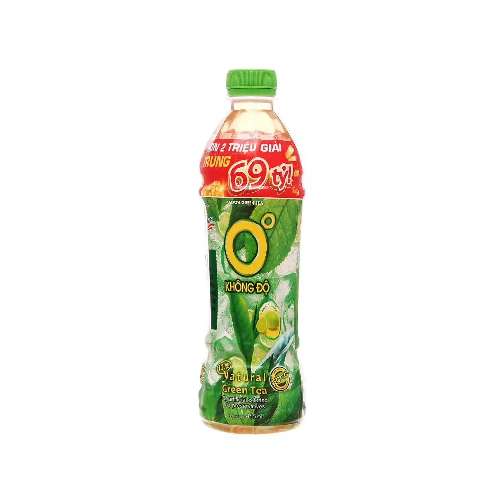 Chai trà xanh Không Độ vị chanh 455ml