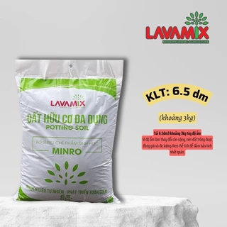 Đất Trồng Cây Lavamix | túi 6.5dm ~ 3kg - Đất hữu cơ đa dụng trồng rau củ quả,cây kiểng trộn sẵn | Đất trồng cây Lavamix