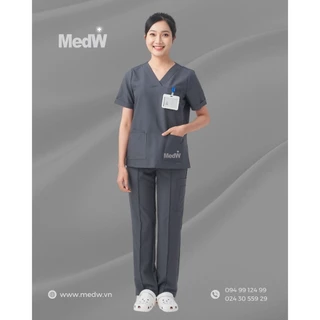 MedW Scrubs (Nữ) Grey Pewter Bộ Trang Phục Y Tế Cách Tân Phòng khám bệnh viện đa khoa chuyên khoa