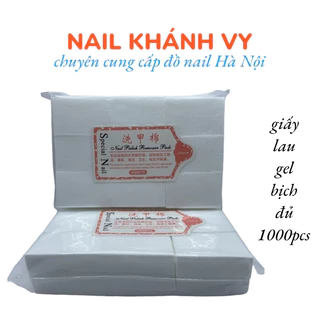 giấy lau gel loại xịn không rụng lông ( đủ 1000 tờ ) lau gel móng NAIL KHANH VY