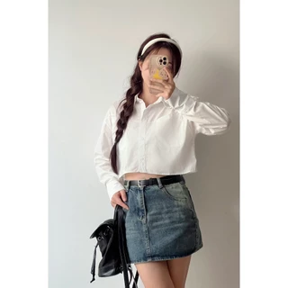 Áo sơ mi nữ dài tay dáng ngắn phong cách ulzzang - Retrostyle - SMCRT86127_p0k31