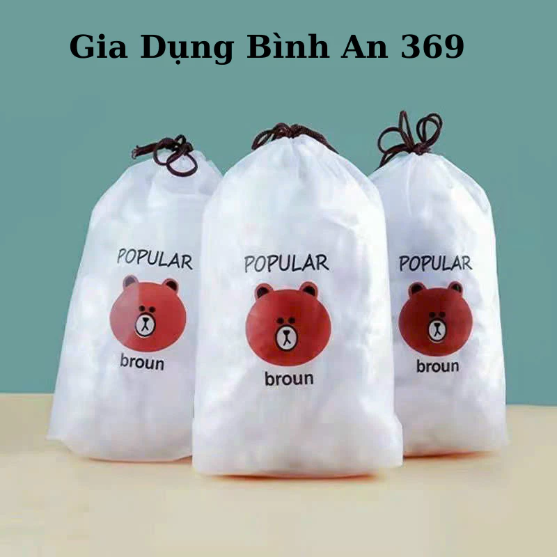 Màng Bọc Thực Phẩm PE Túi Gấu .Túi Bọc Thức Ăn Có Chun Co Giãn Tái Sử Dụng -BA369