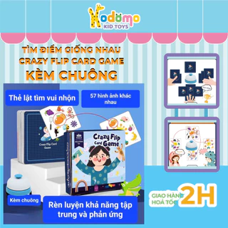 [KÈM CHUÔNG] Crazy Flip Card Game Bộ Thẻ Lật Tìm Hình Vui Nhộn Rèn Luyện Phản Xạ Nhanh Tay Tinh mắt Cho Bé - Kodomo