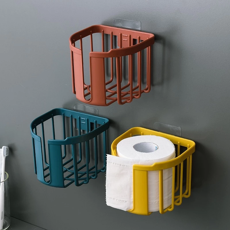 Giỏ Đựng Giấy Vệ Sinh Dán Tường - Giỏ Treo Tường Đựng Khăn Giấy Phòng Tắm Phòng Bếp -B94