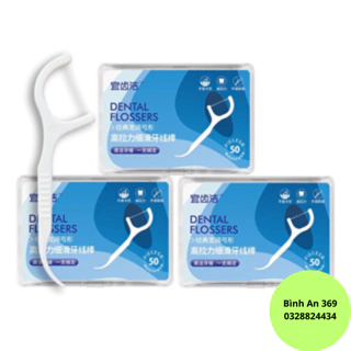 Tăm chỉ nha khoa hộp 50 Cây Dental Flossers tăm chỉ vệ sinh răng miệng -BA8783