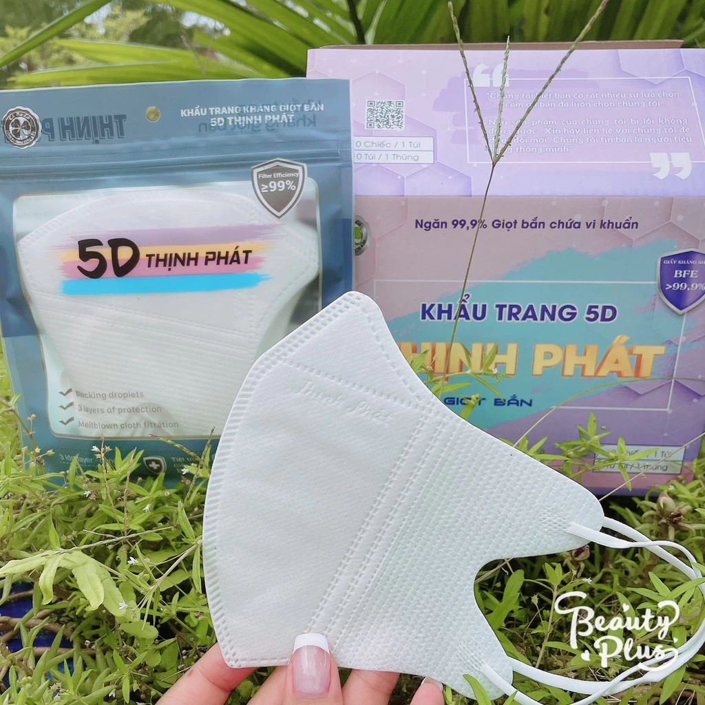 Khẩu Trang 5D Thịnh Phát 3 lớp Chống Bụi Mịn, Kháng Khuẩn Hàng Cao Cấp