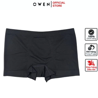 Quần lót nam đùi OWEN QLB232454 sịp xì boxer cao cấp màu đen chip xịn vải polyamide spandex siêu co giãn thấm hút tốt