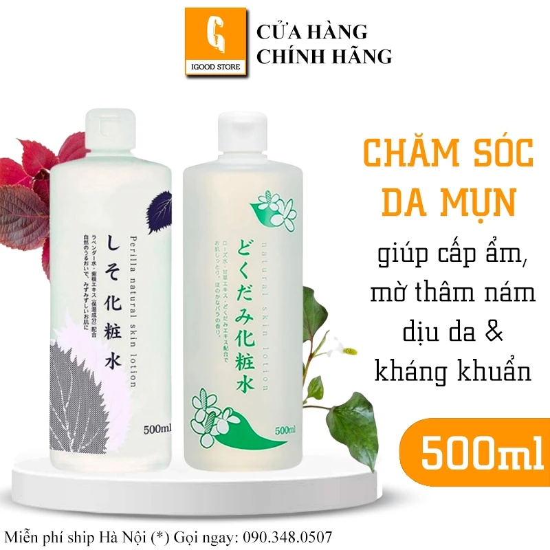 IGOOD - Nước hoa hồng lotion toner diếp cá, tía tô giảm mụn Dokudami Nhật Bản