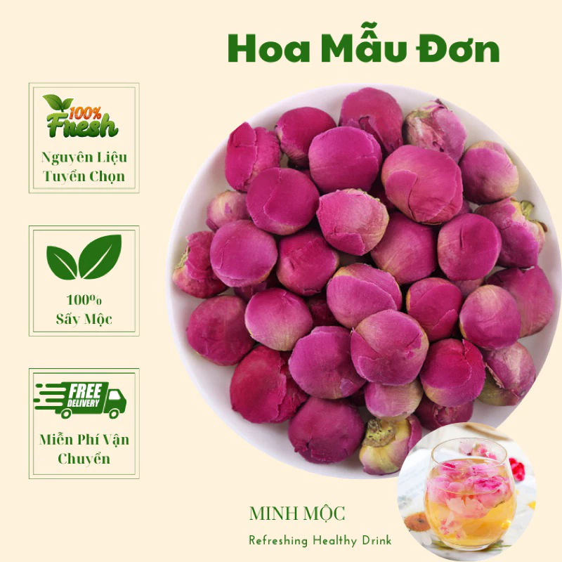 Nụ Hoa Mẫu Đơn Khô Loại 1 màu tươi đẹp ( có ảnh thật )