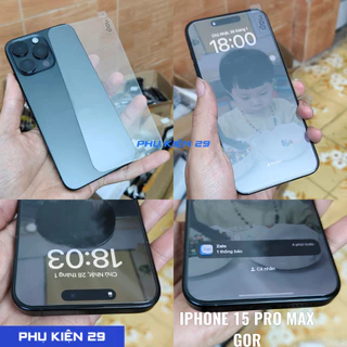 [IPhone 15/15 Pro Max] Dán kính cường lực GOR VUỐT SIÊU MƯỢT chống bám vân tay cao cấp