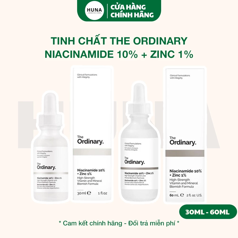 SERUM NGĂN NGỪA MỤN, SÁNG DA NIACINAMIDE 10% + ZINC 1% THE ORDINARY 30ml 60ml