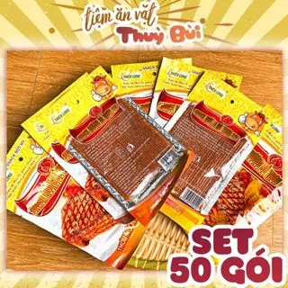 Bịch 50 Gói Snack Bò Miếng Thơm Cay, đồ ăn vặt Hằng Đại, Que Tăm Cay Cổng Trường, Tiệm ăn vặt Thuỳ Bùi