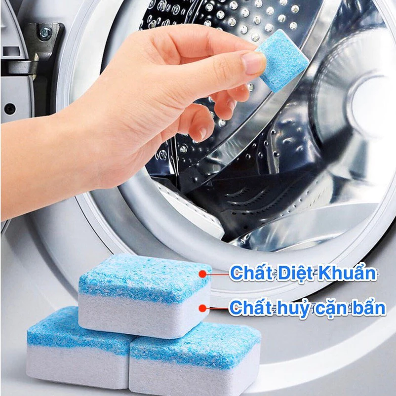 Hộp 12 viên tẩy lồng máy giặt, Làm sạch lồng máy giặt và diệt khuẩn -B8237