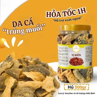 Da Cá Trứng Muối Giòn Vị Biển, Da Cá Hồi Lắc Chiên Giòn Hủ Pet 250gr Ngon Chuẩn Vị