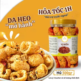 Da Heo Tỏi Ớt Vị Biển, Da Heo Chiên Giòn Hủ Pet 250gr Giòn Ngon Chuẩn Vị