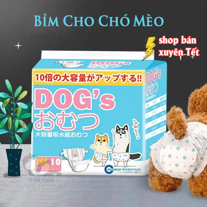 Bỉm Chó Cái - Bỉm Cho Chó, Mèo Siêu Nhẹ - Sản Xuất Công Nghệ Nhật Bản - Bỉm Mèo Đực cũng mặc được