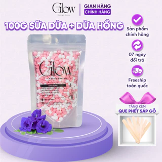 Sáp Wax Lông Mix Hoa Hồng + Sữa Dừa Túi 100gr Cao Cấp Siêu Bám Lông Glow Waxing Tặng Que CHE TÊN SẢN PHẨM