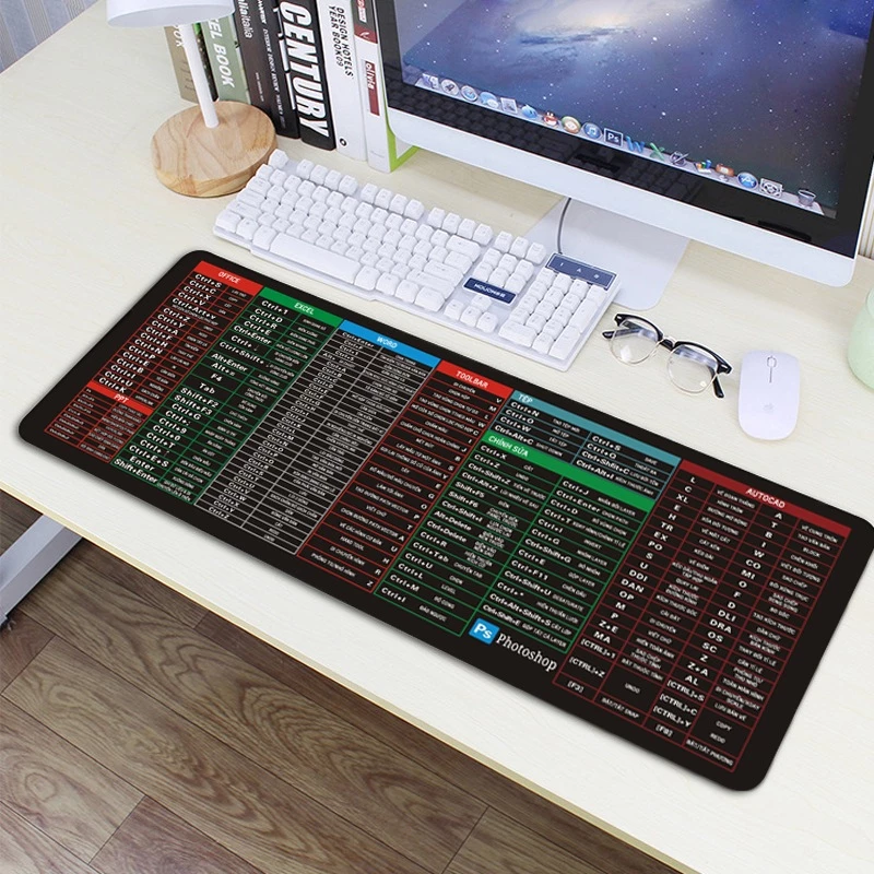 Bàn Di Pad Lót Chuột 30x80 Hình Công Thức Phím Tắt Phần Mềm Máy Tính Văn Phòng