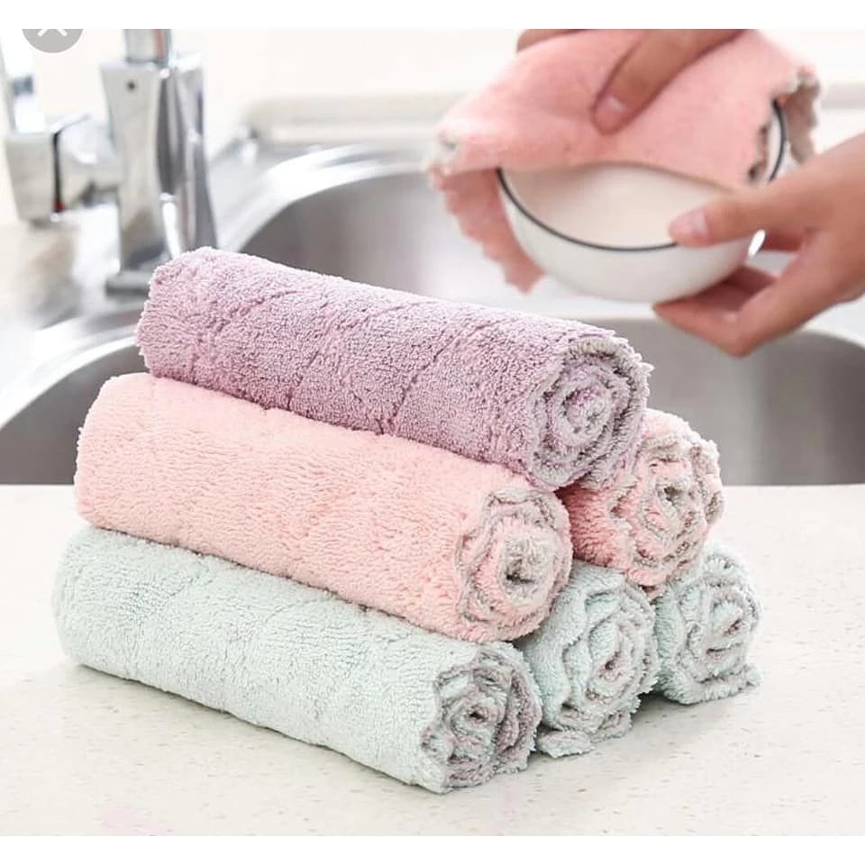 Set 10 khăn lau bếp 2 mặt đa năng siêu thấm hút, mềm mại -BA9212